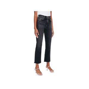 AG Womens Black Pocketed Sabotage Hem Cropped Jeans 28R